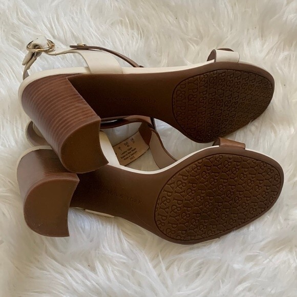 Preston & York Faye Leather T-Strap Block Heel Dress Sandals Sz 10 - Picture 11 of 12